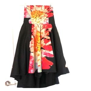 H and m high low strapless dress